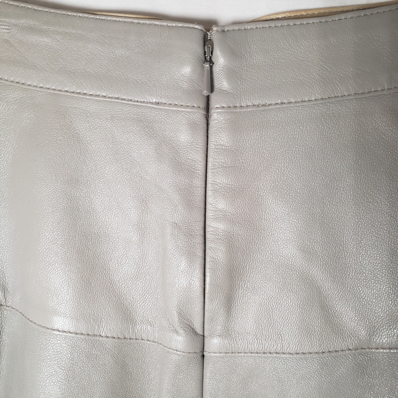 Banana Republic Beige 100% Leather  Skirt Sz 0 - Picture 4 of 8